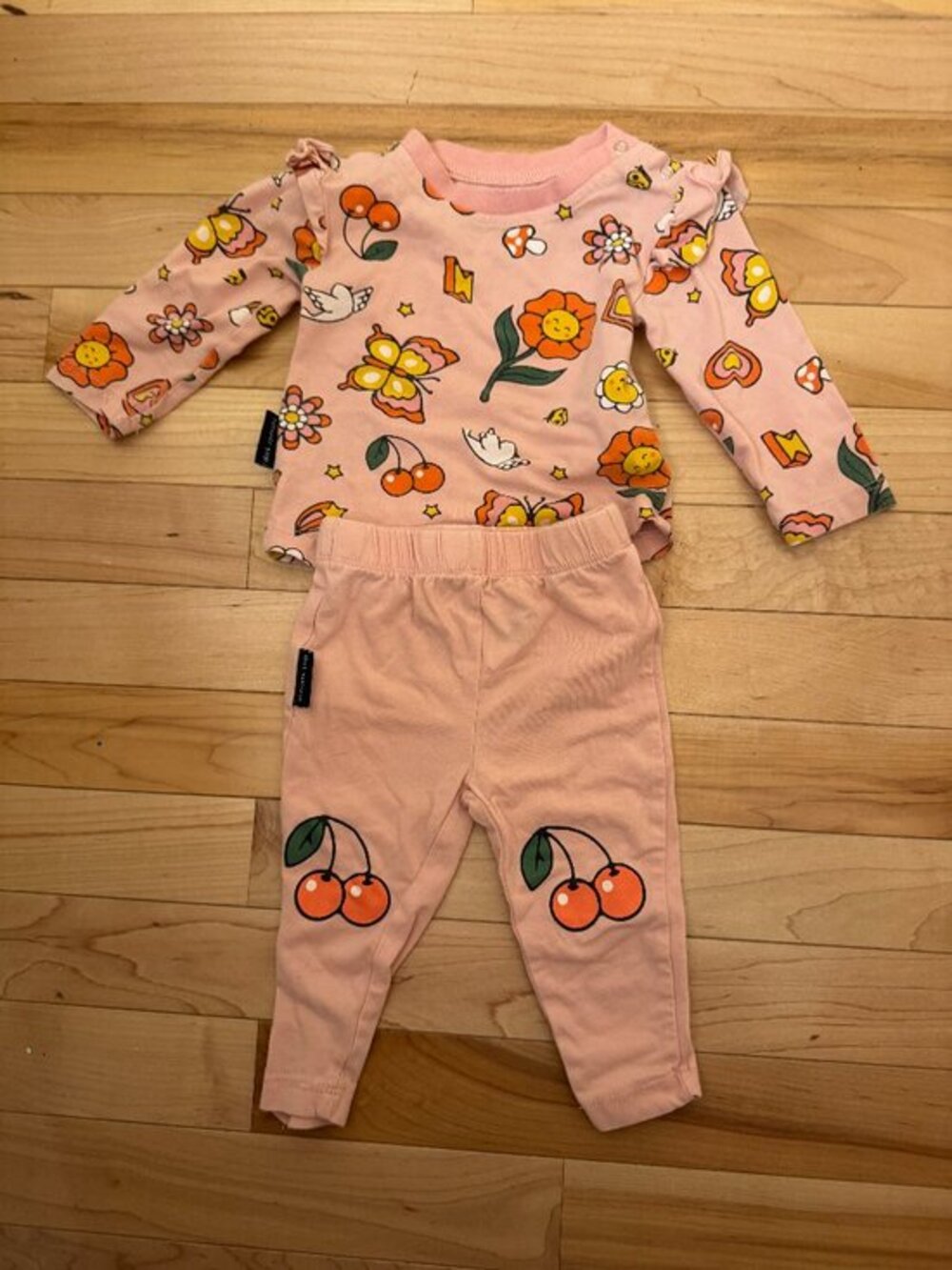 Dot Australia Pink Retro Floral 2-Piece Set 3-6M